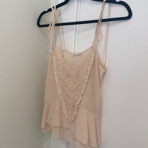 Tank silk top with embellishments